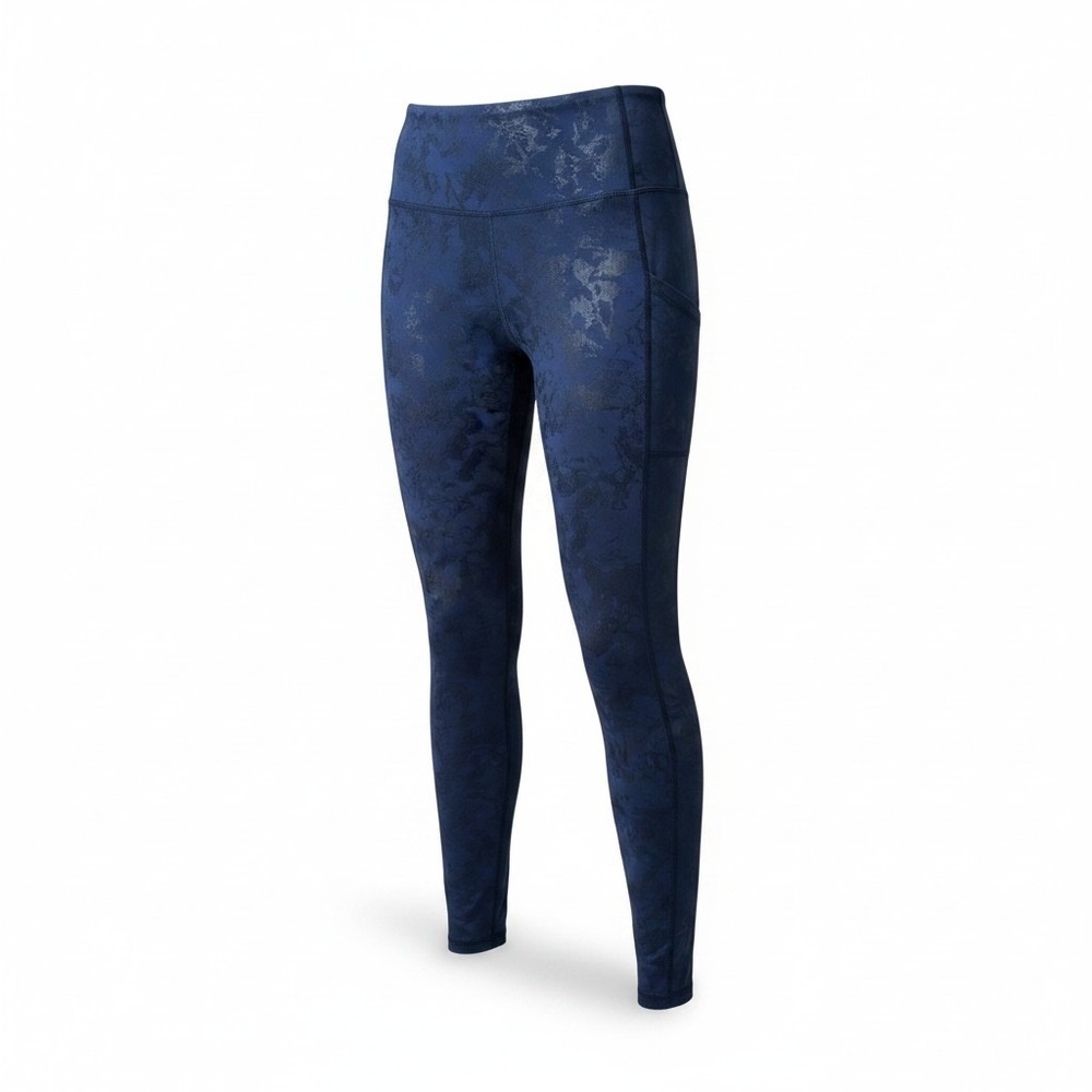 Lilly Pulitzer Luxletic Navy Blue Camo Foil High Rise Leggings Side Pocket XS